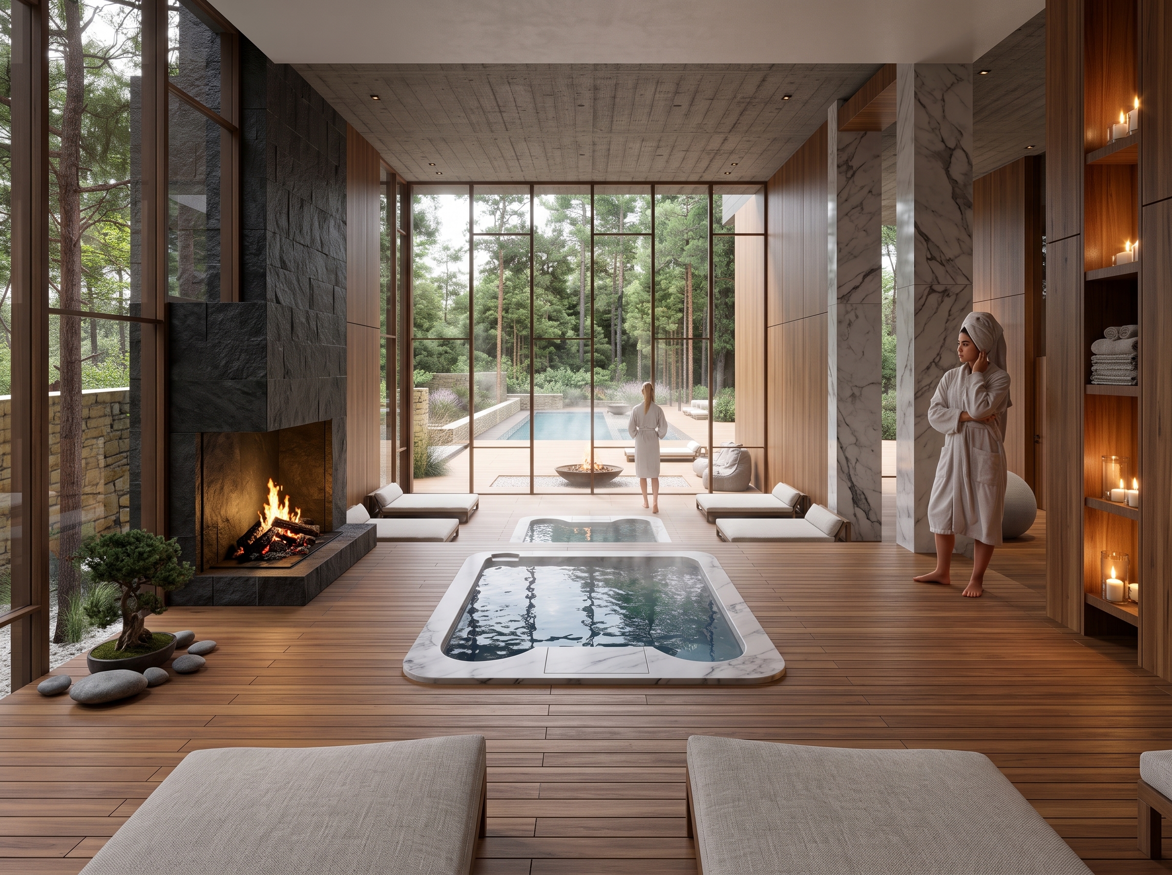 Amenities, sauna, piscina exterior ne Aura Pinamar Norte