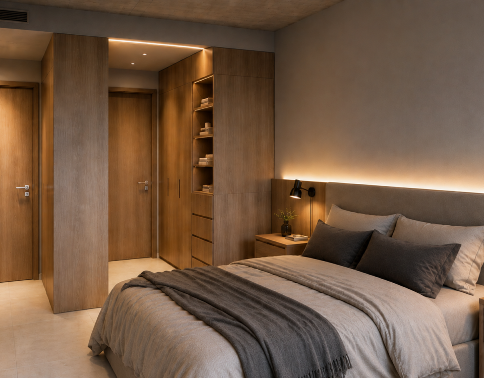 Render arquitectónico de BOTANICA Apparts en City Bell, que muestra el diseño contemporáneo del proyecto, su materialidad, sus espacios y la integración con la naturaleza.