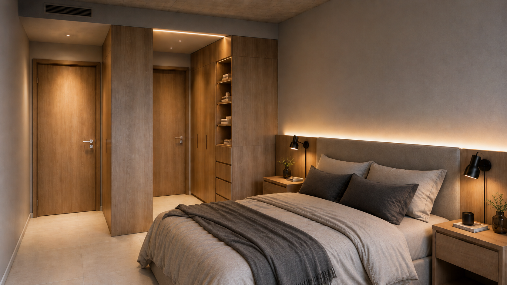 Render arquitectónico de BOTANICA Apparts en City Bell, que muestra el diseño contemporáneo del proyecto, su materialidad, sus espacios y la integración con la naturaleza.