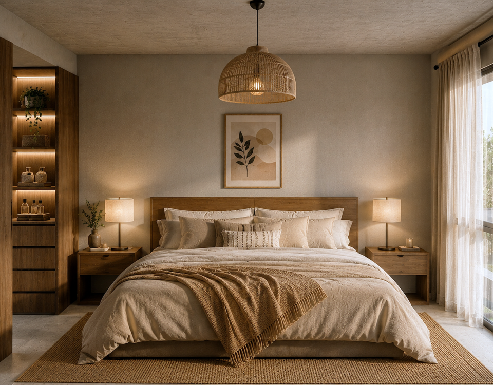 Render arquitectónico de BOTANICA Apparts en City Bell, que muestra el diseño contemporáneo del proyecto, su materialidad, sus espacios y la integración con la naturaleza.